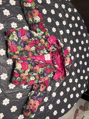 Moncler Enfant Floral Print Down Puffer Jacket Coat (Size 6 / 6 Anni)